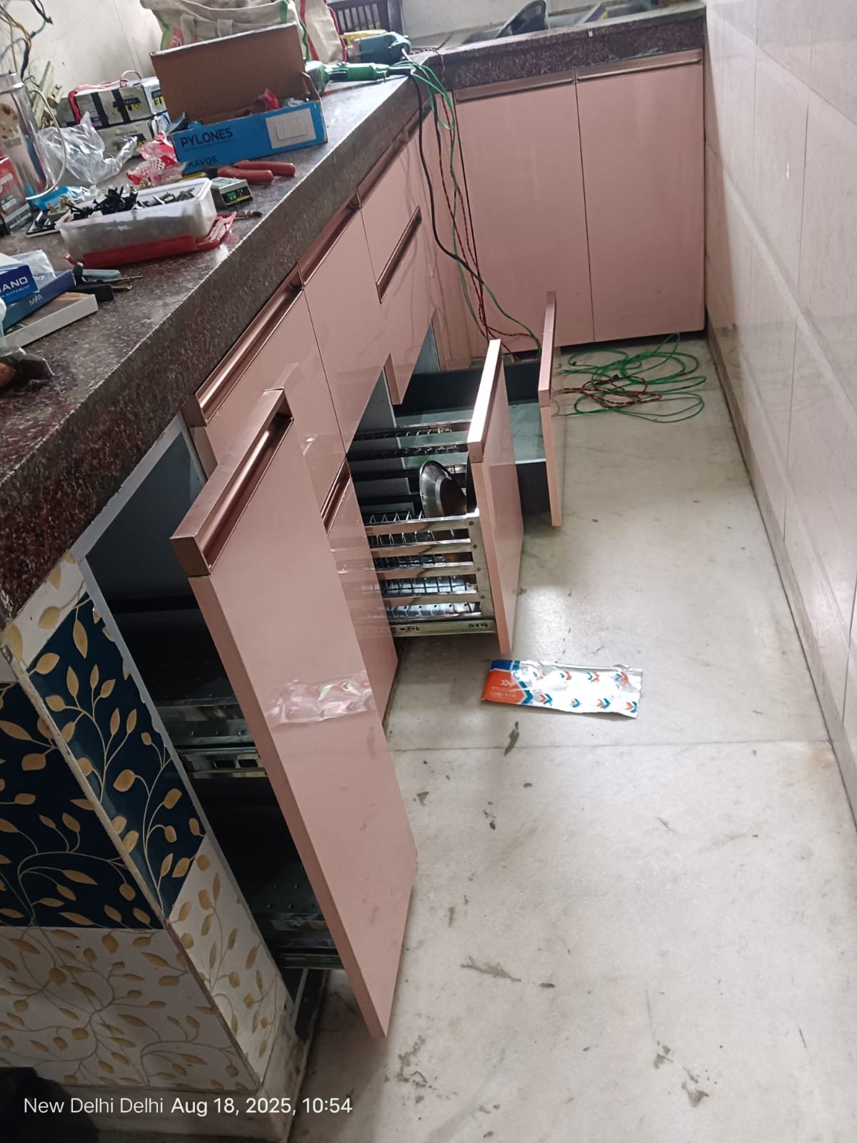 Pink Acrylic Kitchen Drawers