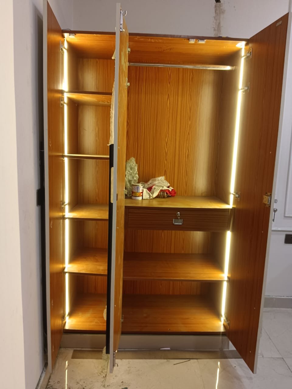 Teak Wardrobe Internal Led Lights